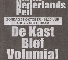 Volumia! 1ste keer Ahoy' 31 oktober 1998